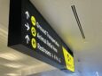 Signage at Pittsburgh International Airport's new landside terminal