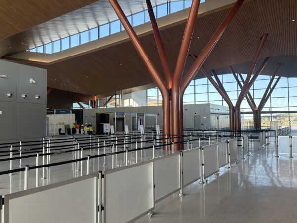 TSA checkpoint at the new terminal