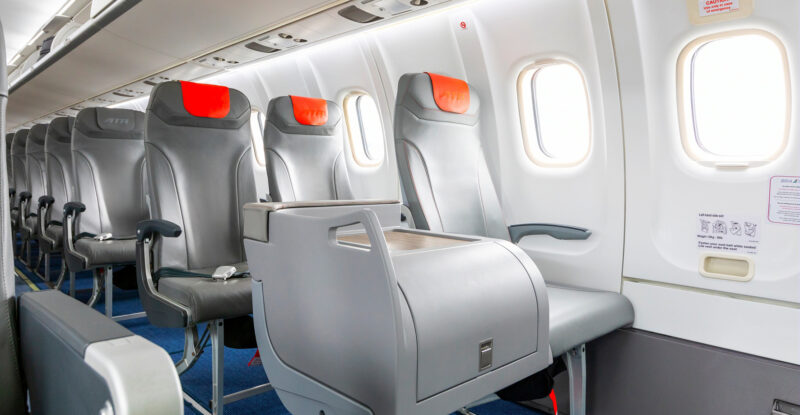 The front row seat is accompanied by the X-Space Table while remaining cabin seats are in a 2-2 configuration.
