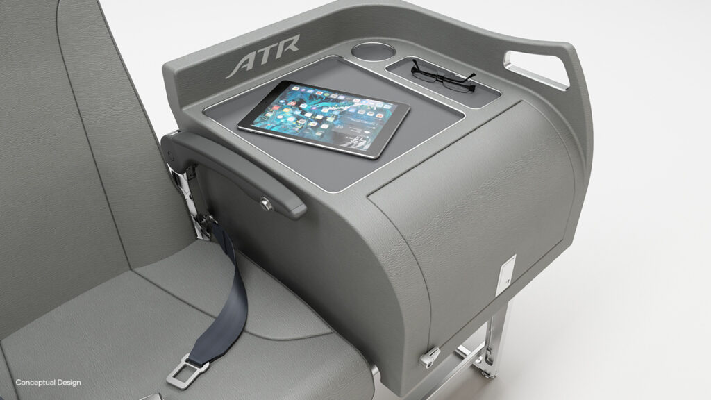 A close up of the X-Space Table with a tablet displayed on top of it.