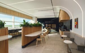 Air Canada Café features various seating options