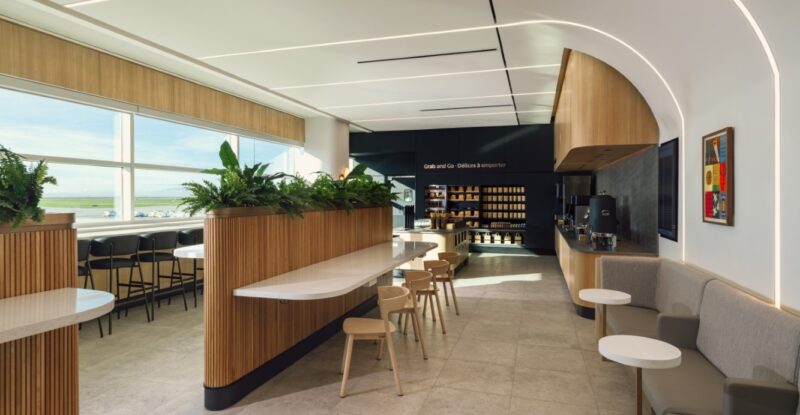 Air Canada Café features various seating options