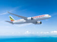 Ethiopian Airlines A350-900 in flight.