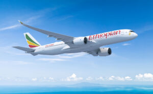 Ethiopian Airlines A350-900 in flight.