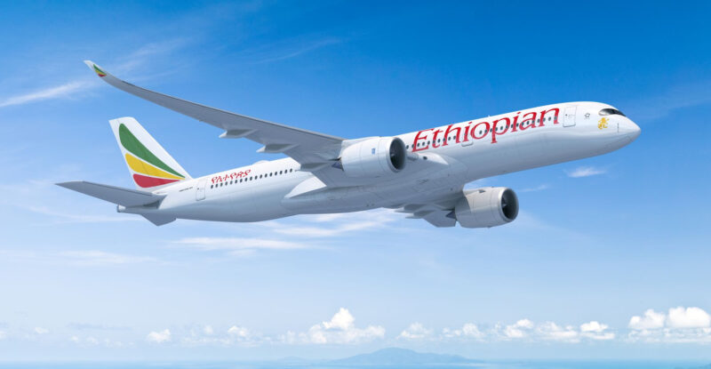 Ethiopian Airlines A350-900 in flight.