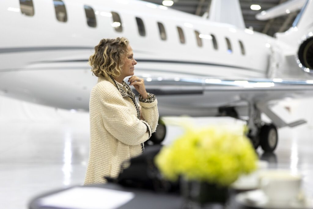 Ève Laurier, Bombardier’s VP Communications, Marketing & Public Affairs, at the Farnborough event.