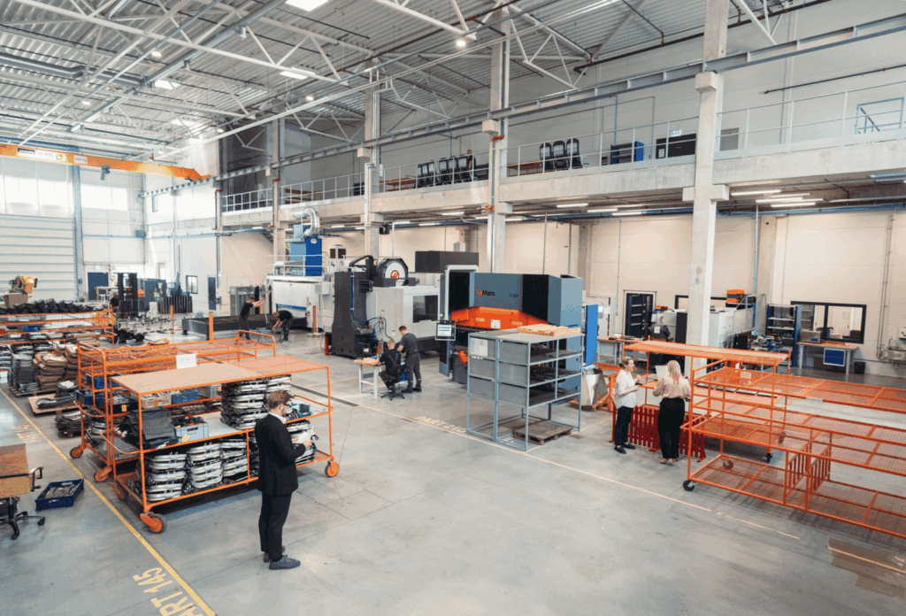 Inside the JETMS Interiors Kaunas hangar in Lithuania.