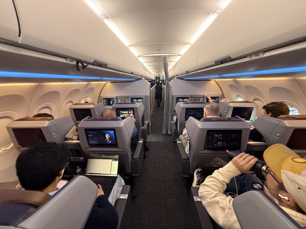 American Airlines Airbus A321XLR Premium Economy cabin.