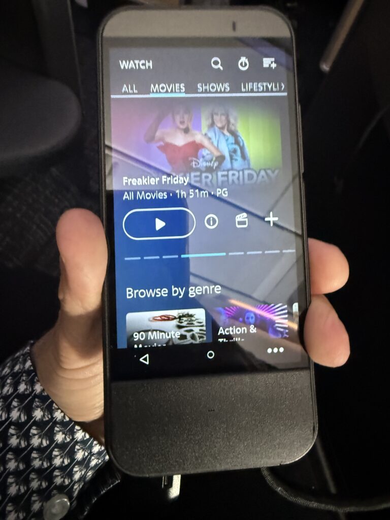 Secondary handset of the IFE system in the Flagship Suite. 