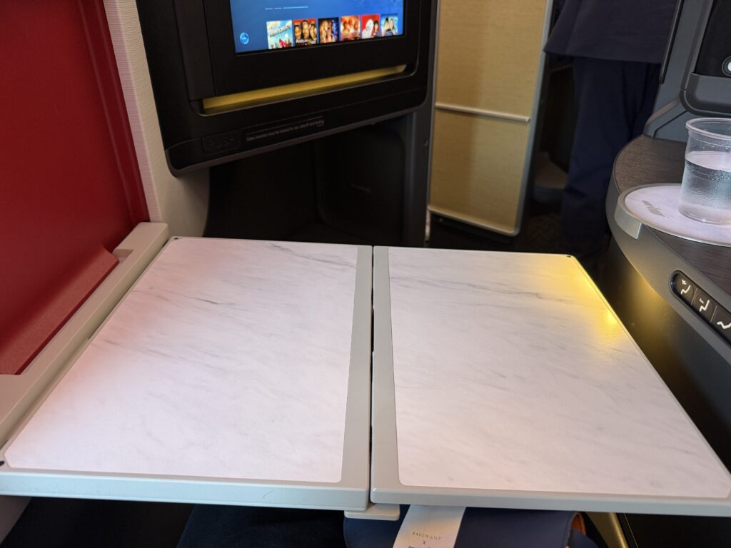 A marble surface is slipped out here in the Flagship suite. 