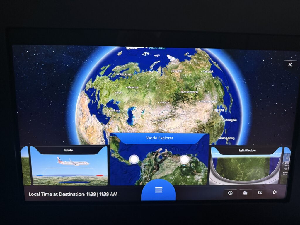 Moving map on the American A321XLR