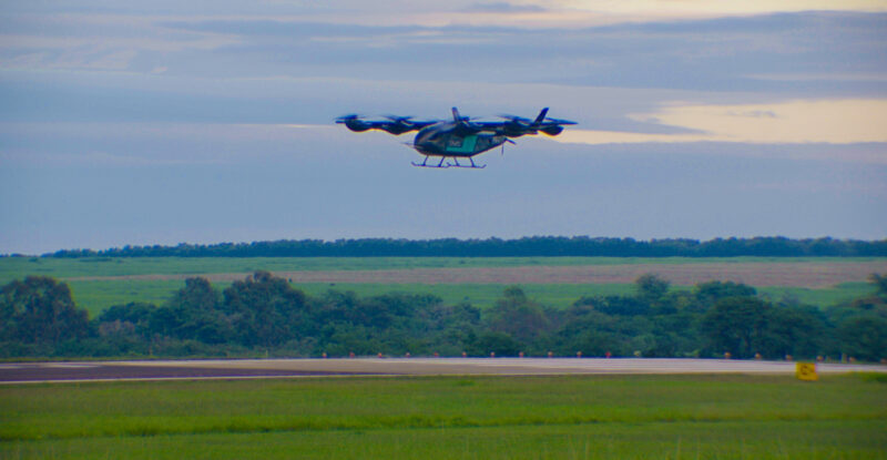 Eve's full-scale eVOTL in flight for the first time.
