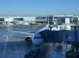 American A321XLR at the gate, parked and ready to board