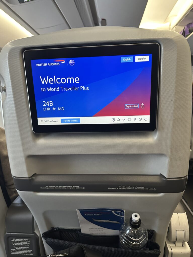 Un-winged RECARO PE seat on British Airways A350-1000