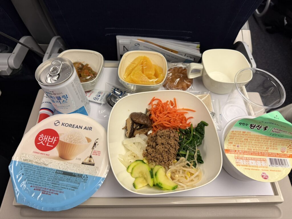 Inflight Bibimbap meal
