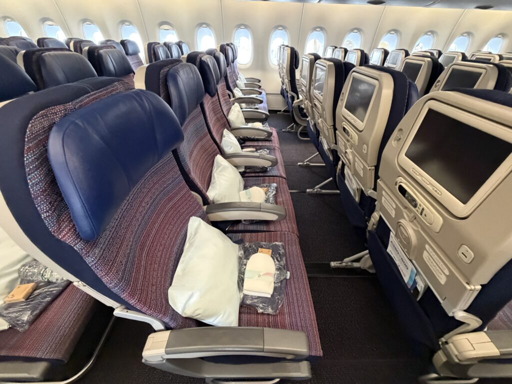 Economy class seats on the A380