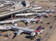 American Airlines aircraft at their gates at DFW.