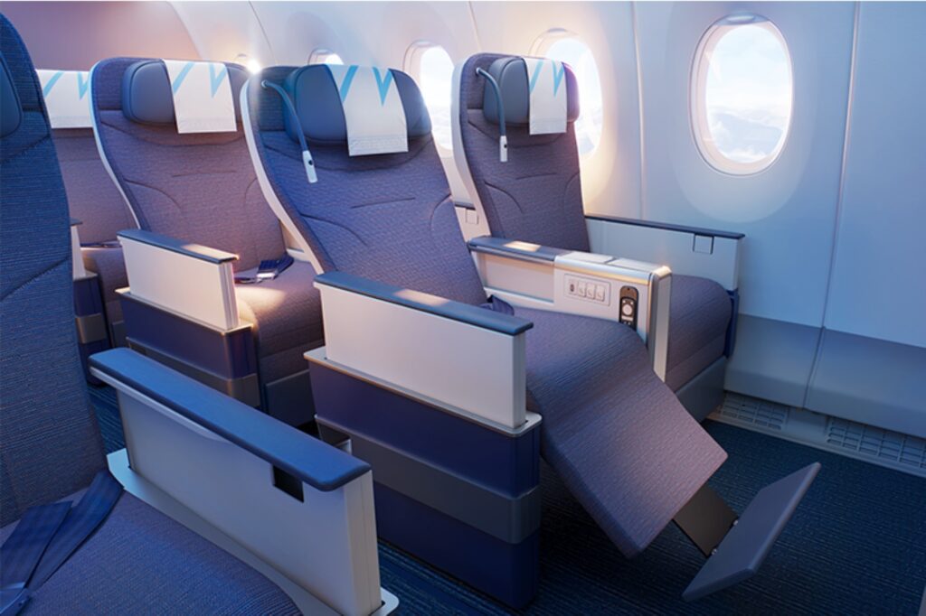 Premium Economy seats on board Philippine Airlines' first A350-1000