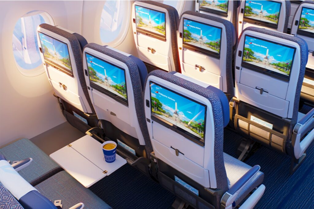 Economy class seats on board the PAL A350-1000