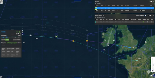 Illustration of real-time tracking and pairing management of flights (c) @Flightradar24