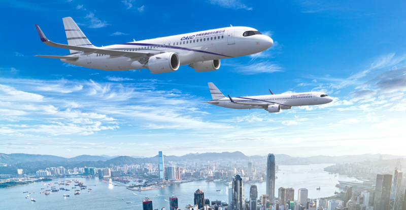Rendering of CALC A320neo Family aircraft in flight.