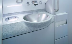 Schüschke aircraft lavatory sink up close.