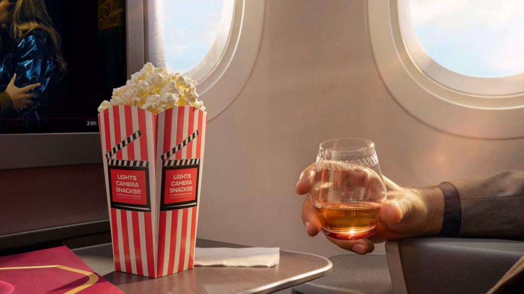 A single malt whiskey served in Air India's signature glass.