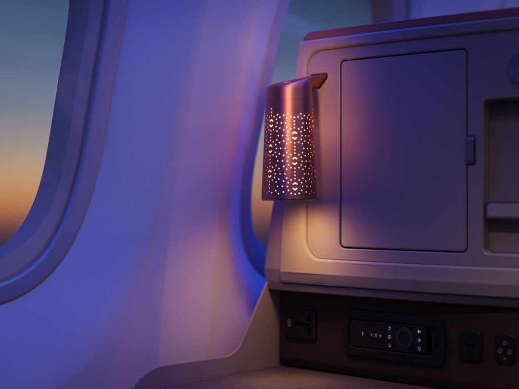 The lamp evokes Indian heritage