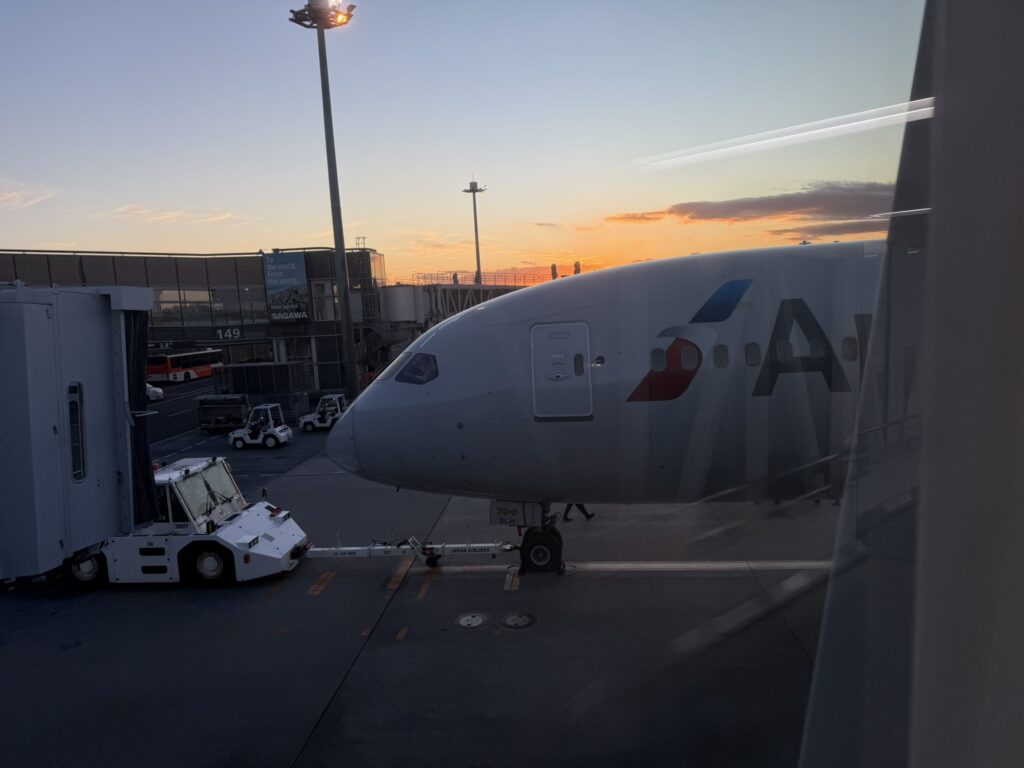 American 787-9 parked and ready to board