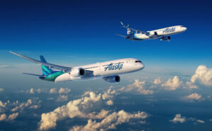 Alaska 737-10 and 787 aircraft in flight