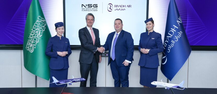 NSG CEO Martijn Blanken joins Riyadh Air CEO Adam Boukadida in celebrating their new IFC agreement.
