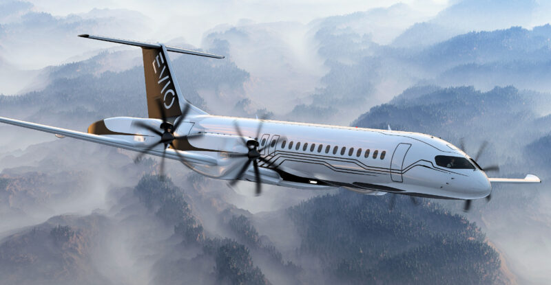 Rendering of the EVIO 810 in flight.