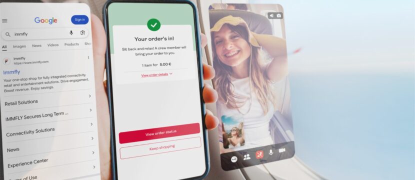 Spanish digital services and wireless IFE firm has announced plans to provide Eutelsat OneWeb Ku-band Low Earth Orbit (LEO) satellite-powered inflight connectivity to low-cost and ultra low-cost carriers, as supported by Gogo’s Plane Simple electronically steerable antenna (ESA). This image shows three smart phones with different connectivity-enabled content on them
