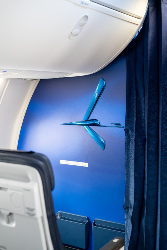 The blue LOT logo is seen here on a blue bulkhead.