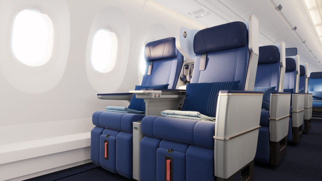 Premium Economy seating on the Edelweiss A350