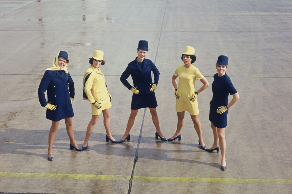 Lufthansa flight crew members from the 1960s.
