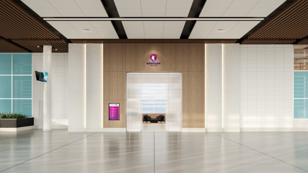 Hawaiian Airlines lounge entrance.