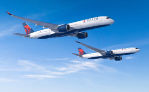 Delta Air Lines A330neo & A350 in flight.