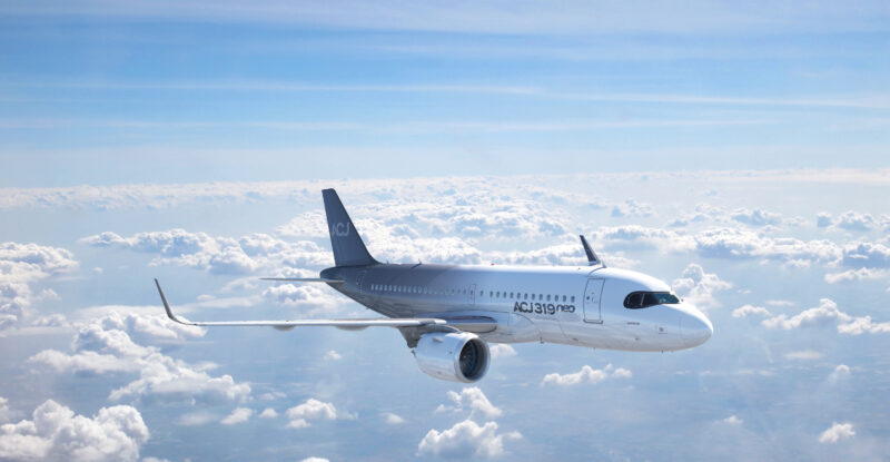 ACJ319neo in flight.