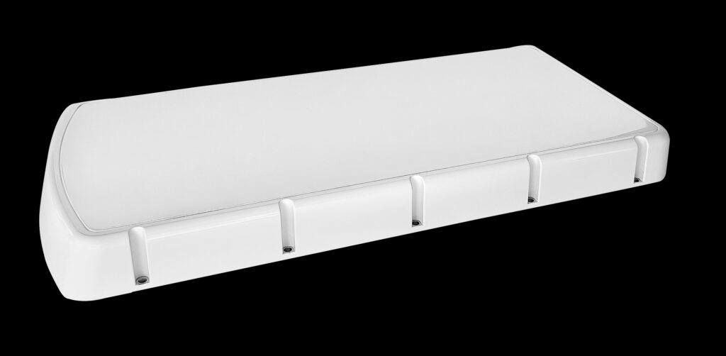 Gogo HDX antenna on a black background.