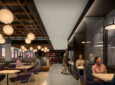 A rendering of the new American Airlines Admirals Club lounge in Chicago.