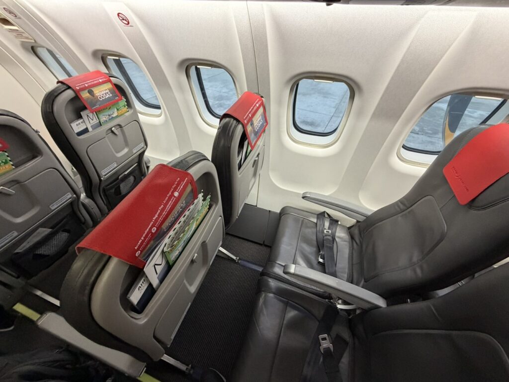 The Iberia ATR is equipped with grey slimline seats.