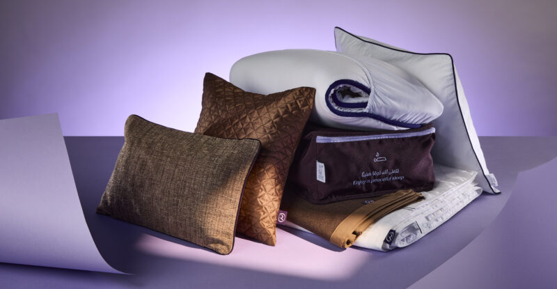 Riyadh Air first class bedding, as designed by John Horsfall