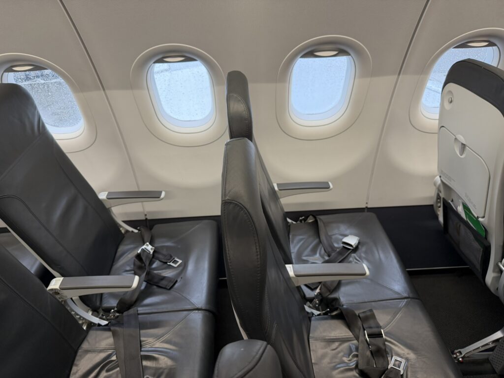 BA A321neo cabin sits empty for passengers.