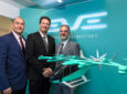 Eve and CAE execs celebrate the FFS deal