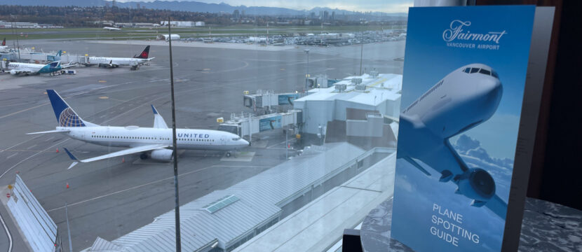 Looking out the hotel window onto the airport runway.