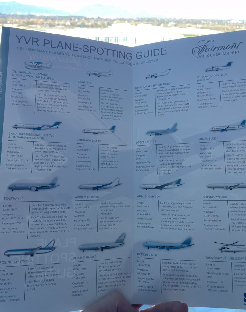 Hotel plane-spotting guide.