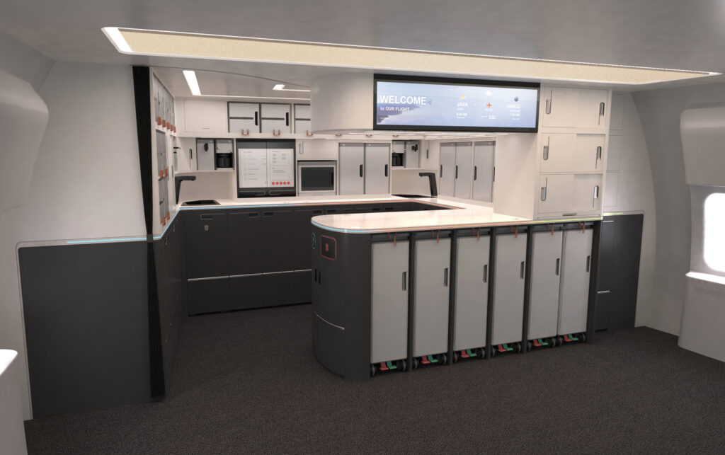 Jamco & JAXA Cabin crew centered C galley. 