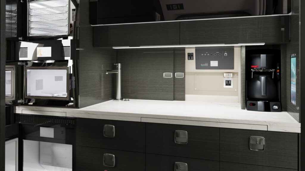 Galley area in the Praetor 600E