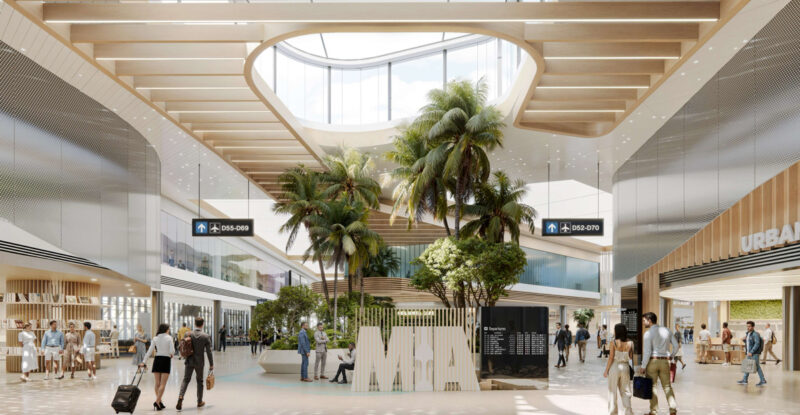 Rendering of the new American Airlines MIA concourse expansion
